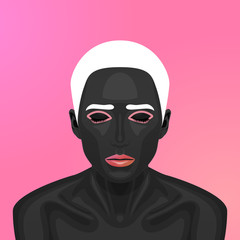 Beauty Woman with pink Lips and closed Eyes