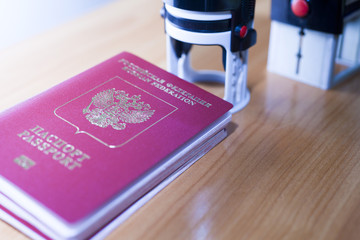 Passport on the table