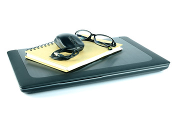 Laptop on white background