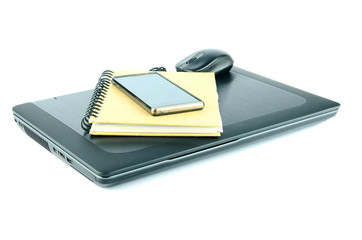 laptop and smartphone isolated on white background