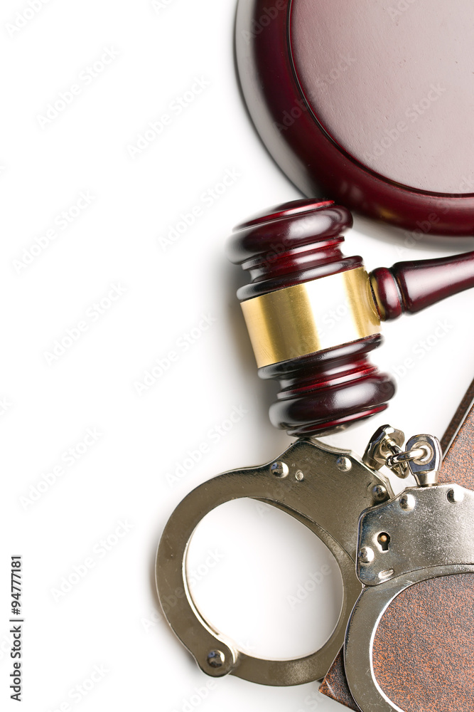 Sticker handcuffs and judge gavel