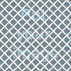 Seamless abstract  mesh(grid)  background - rhombus. Color white ceramic  with shadows.  Raised above the surface. Background can be changed under  mesh (grid). Vector illustration.