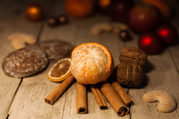 festive christmas background with candy