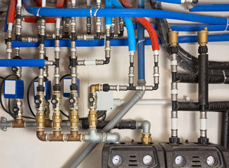 Pipes, Joints and Valves in a Boiler Room