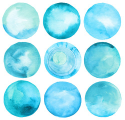 Set of circle watercolor.