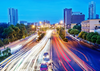 Aerial view of city night