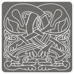 monochrome icon with celtic art and ethnic ornaments for your design