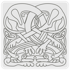 monochrome icon with celtic art and ethnic ornaments for your design