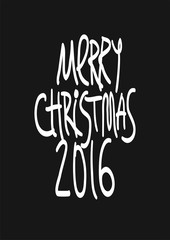 Calligraphic Christmas card design 2016. Vector illustration.