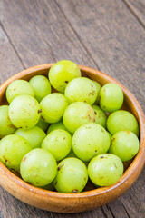 Fresh Indian gooseberry on wooden