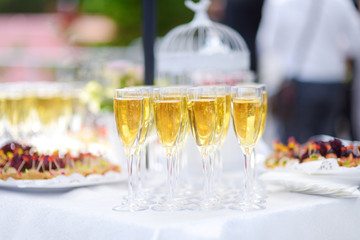Wine glasses during some festive event