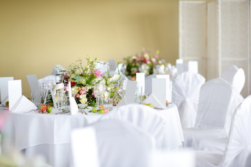 Table set for an event party or wedding reception