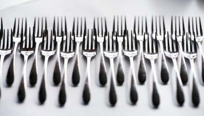 Row of forks