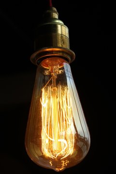Vintage illuminated light bulb