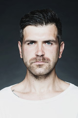 Fototapeta premium Shaved man with bristle