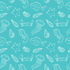 Sea seamless pattern