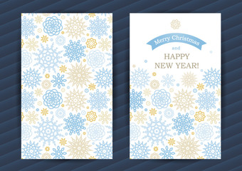 Winter Holidays cards with snowflakes.