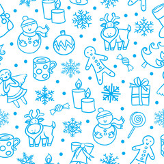 Seamless pattern. Christmas theme.