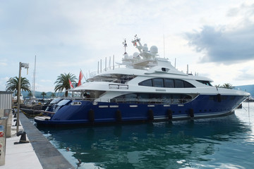 Fototapeta premium Boats in a hurbour in Tivat, Montenegro