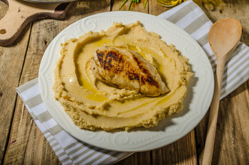 Rustic omelette with famous Prague ham