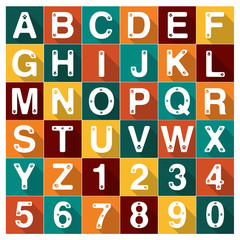 Vector Alphabet Number Dog Cat paw Set illustration