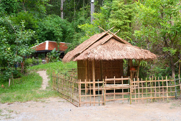 Thai style wooden hut