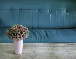 flower in vase decorated in living room