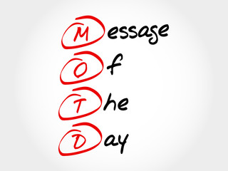 MOTD - Message Of The Day, acronym business concept
