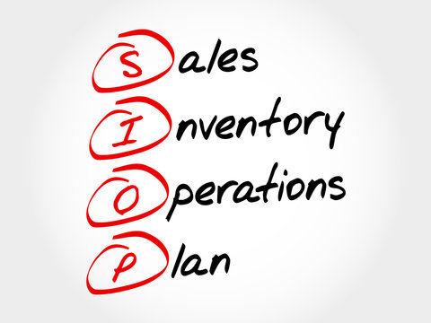 SIOP - Sales Inventory Operations Plan, acronym business concept