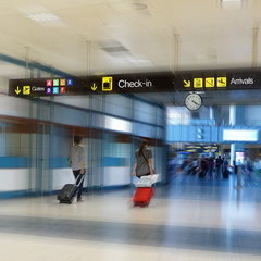 Airline Passengers in an Airport