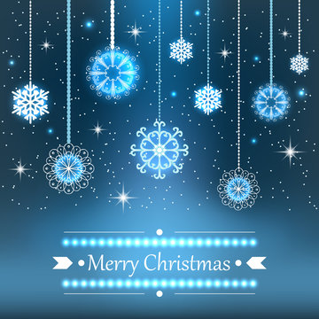 Christmas snowflakes background.