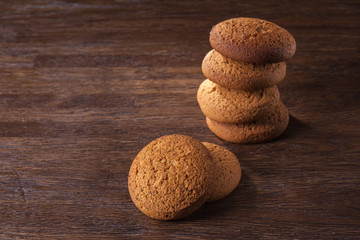 oat cookies on wooden table