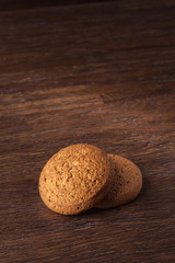 oat cookies on wooden table