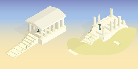 Ancient temple intact and destroyed