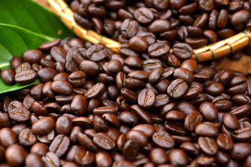 Roasted coffee beans. (Arabica coffee)