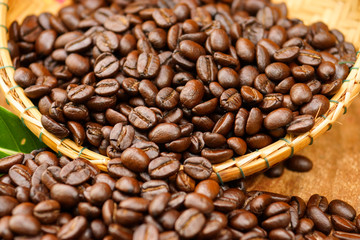 Roasted coffee beans. (Arabica coffee)