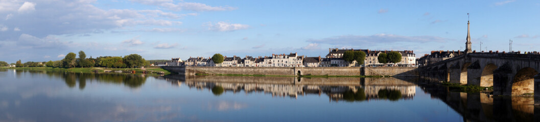 Fototapeta na wymiar La Loire et le pont Jacque-Gabriel