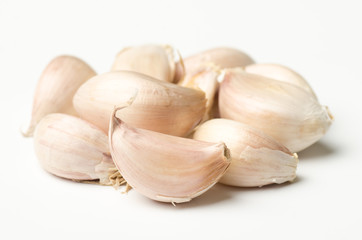 Garlic on white background
