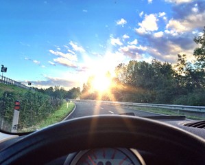 Driving through an italian highway