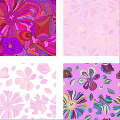 Set Set of colorful purple pattern