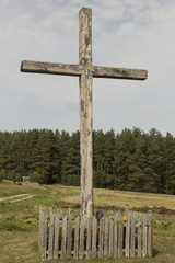 Lithuania, Puzini&scaron;kis - Catholic cross in the village