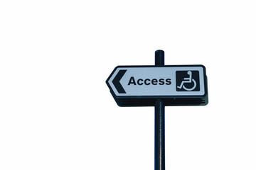 Disable access sign on blue sky with cloud