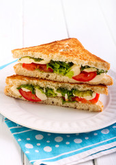 Mozzarella and tomato  grilled sandwich