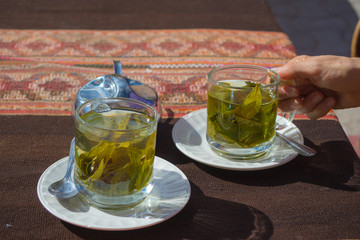 Coca leaves tea known as "Mate de Coca"