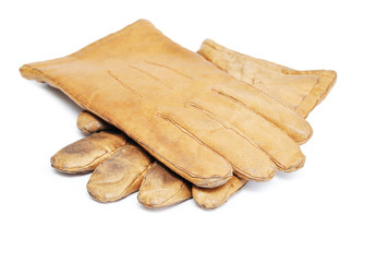Old leather gloves