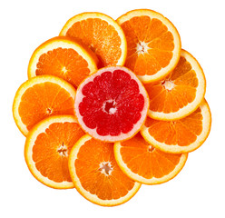 Fresh Orange, Grapefruit  juicy slices. Rich with vitamin C. background