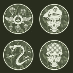 Special unit military emblem set vector design template