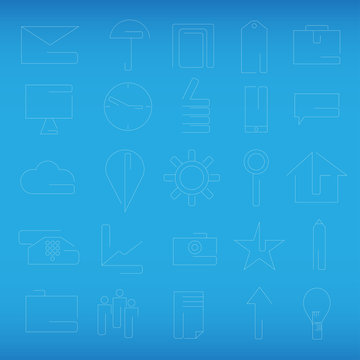 line craft web icons set for business