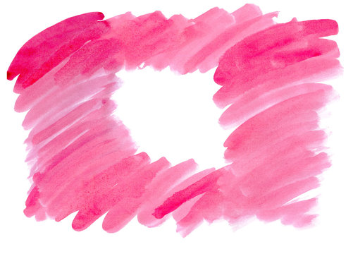 Frame of pink watercolor