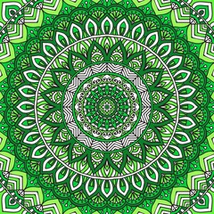 Green Mandala Seamless Pattern